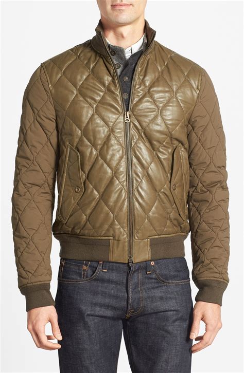 burberry brit suede bomber jacket|burberry quilted jacket men.